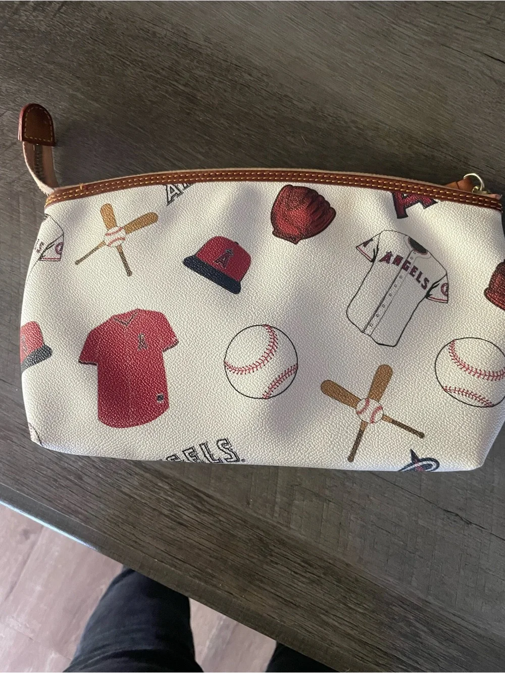 Dooney & Bourke Los Angeles Angels White‎ Red Player Pouch